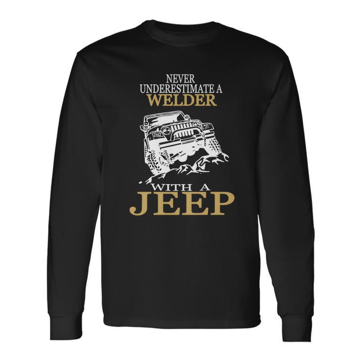 [154] Welder With A Jeep Tshirt Unisex Long Sleeve